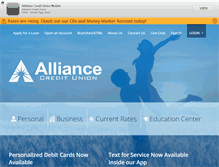 Tablet Screenshot of alliancecu.com