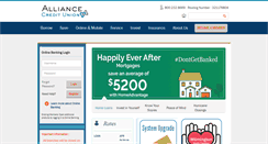Desktop Screenshot of alliancecu.org